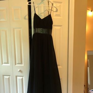 Lulu’s long black dress w/ sheer middle